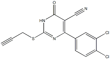 3,4-Dihydro-6-(3,4-dichlorophenyl)-2-[(2-propynyl)thio]-4-oxopyrimidine-5-carbonitrile Struktur