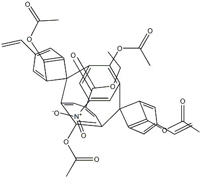 3,5-[[5-Nitro-2-(acetyloxy)-1,3-phenylene]bis[methylene[2-(acetyloxy)-5-methyl-1,3-phenylene]methylene]]-4-acetyloxybenzoic acid ethyl ester Struktur