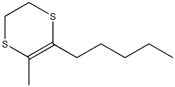 5,6-Dihydro-2-pentyl-3-methyl-1,4-dithiin Struktur