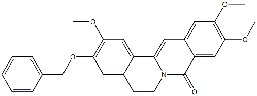 5,6-Dihydro-3-benzyloxy-2,10,11-trimethoxy-8H-dibenzo[a,g]quinolizin-8-one Struktur