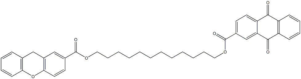 9H-Xanthene-2-carboxylic acid 12-[[[(9,10-dihydro-9,10-dioxoanthracen)-2-yl]carbonyl]oxy]dodecyl ester Struktur