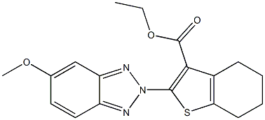 4,5,6,7-Tetrahydro-2-(5-methoxy-2H-benzotriazol-2-yl)benzo[b]thiophene-3-carboxylic acid ethyl ester Struktur