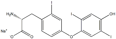 (R)-2-Amino-3-[4-(4-hydroxy-2,5-diiodophenoxy)-2-iodophenyl]propanoic acid sodium salt Struktur