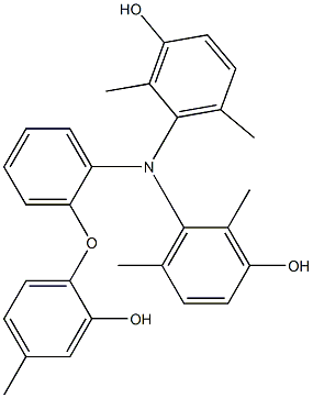 N,N-Bis(3-hydroxy-2,6-dimethylphenyl)-2-(2-hydroxy-4-methylphenoxy)benzenamine Struktur