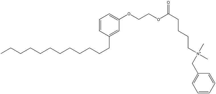 N,N-Dimethyl-N-benzyl-N-[4-[[2-(3-dodecylphenyloxy)ethyl]oxycarbonyl]butyl]aminium Struktur