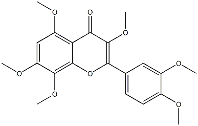 3,5,7,8-Tetramethoxy-2-(3,4-dimethoxyphenyl)-4H-1-benzopyran-4-one Struktur