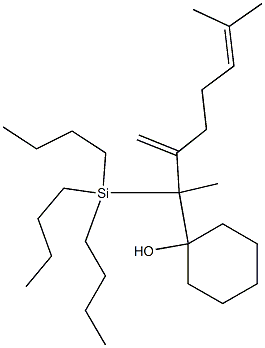 1-[1-(Tributylsilyl)methyl-2-methylene-6-methyl-5-heptenyl]cyclohexanol Struktur