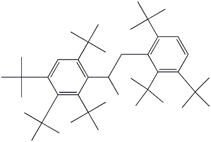 2-(2,3,4,6-Tetra-tert-butylphenyl)-1-(2,3,6-tri-tert-butylphenyl)propane Struktur