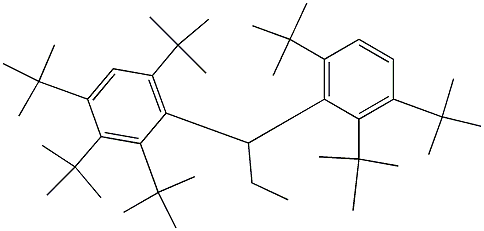 1-(2,3,4,6-Tetra-tert-butylphenyl)-1-(2,3,6-tri-tert-butylphenyl)propane Struktur