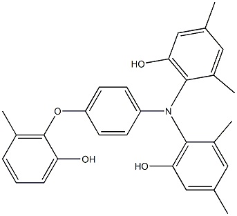 N,N-Bis(6-hydroxy-2,4-dimethylphenyl)-4-(2-hydroxy-6-methylphenoxy)benzenamine Struktur