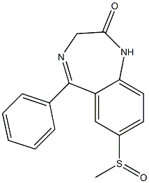 5-[Phenyl]-7-(methylsulfinyl)-1H-1,4-benzodiazepin-2(3H)-one Struktur