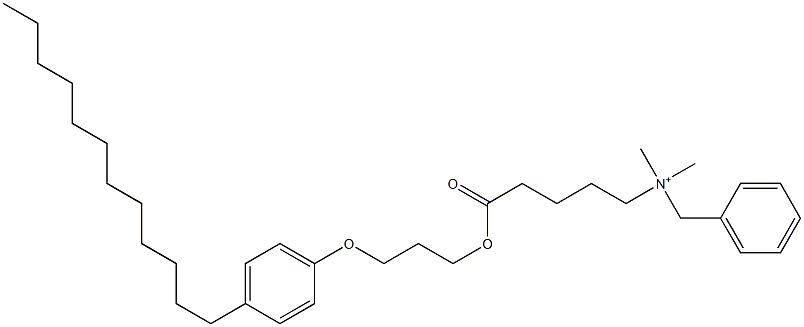 N,N-Dimethyl-N-benzyl-N-[4-[[3-(4-dodecylphenyloxy)propyl]oxycarbonyl]butyl]aminium Struktur