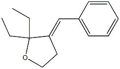 2,2-Diethyl-3-phenylmethylenetetrahydrofuran Struktur