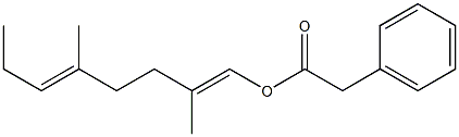 Phenylacetic acid 2,5-dimethyl-1,5-octadienyl ester Struktur