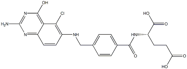 N-[4-[(2-Amino-4-hydroxy-5-chloroquinazolin-6-ylamino)methyl]benzoyl]-L-glutamic acid Struktur