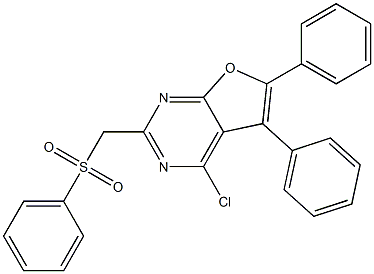 4-Chloro-2-phenylsulfonylmethyl-5,6-diphenylfuro[2,3-d]pyrimidine Struktur