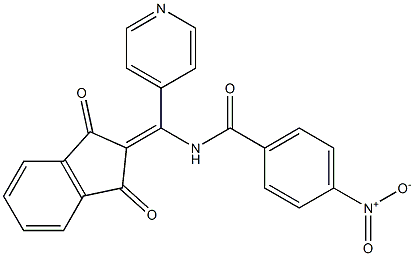 2-[(4-Nitrobenzoylamino)-4-pyridylmethylene]indane-1,3-dione Struktur