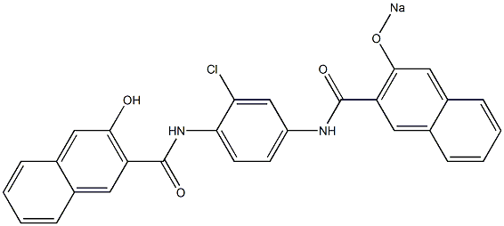 2-Chloro-1-(3-hydroxy-2-naphthoylamino)-4-(3-sodiooxy-2-naphthoylamino)benzene Struktur