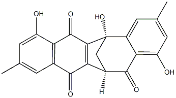 (5S,12R)-1,5,7-Trihydroxy-3,9-dimethyl-5,12-methano-5H-benzo[4,5]cyclohepta[1,2-b]naphthalene-6,11,13(12H)-trione Struktur