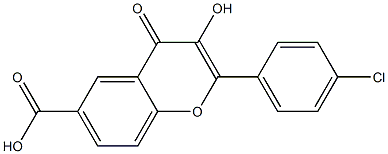 2-(4-Chlorophenyl)-3-hydroxy-4-oxo-4H-1-benzopyran-6-carboxylic acid Struktur