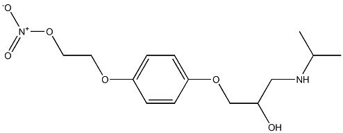 3-[4-(2-Nitrooxyethoxy)phenoxy]-1-(isopropylamino)-2-propanol Struktur