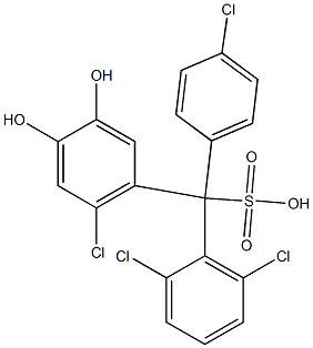 (4-Chlorophenyl)(2,6-dichlorophenyl)(6-chloro-3,4-dihydroxyphenyl)methanesulfonic acid Struktur