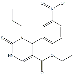 1,2,3,4-Tetrahydro-6-methyl-2-thioxo-4-(3-nitrophenyl)-3-propylpyrimidine-5-carboxylic acid ethyl ester Struktur