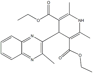 1,4-Dihydro-4-[[3-methylquinoxalin]-2-yl]-2,6-dimethylpyridine-3,5-dicarboxylic acid diethyl ester Struktur