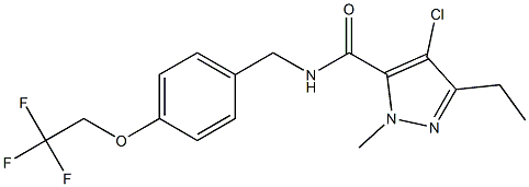 4-Chloro-5-ethyl-2-methyl-N-[4-(2,2,2-trifluoroethoxy)benzyl]-2H-pyrazole-3-carboxamide Struktur