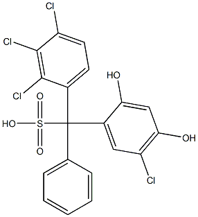 (5-Chloro-2,4-dihydroxyphenyl)(2,3,4-trichlorophenyl)phenylmethanesulfonic acid Struktur