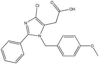 4-Chloro-1-(4-methoxybenzyl)-2-(phenyl)-1H-imidazole-5-acetic acid Struktur