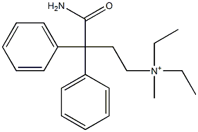 N,N-Diethyl-N-methyl-3-carbamoyl-3,3-diphenyl-1-propanaminium Struktur