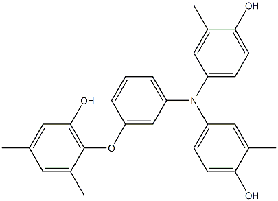 N,N-Bis(4-hydroxy-3-methylphenyl)-3-(6-hydroxy-2,4-dimethylphenoxy)benzenamine Structure