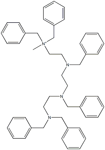 N-[2-[[2-[[2-[Bis(phenylmethyl)amino]ethyl](phenylmethyl)amino]ethyl](phenylmethyl)amino]ethyl]-N-methyl-N-(phenylmethyl)benzenemethanaminium Struktur