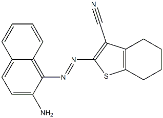 4,5,6,7-Tetrahydro-2-(2-amino-1-naphthalenylazo)benzo[b]thiophene-3-carbonitrile Struktur