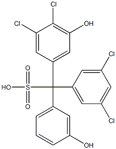 (3,5-Dichlorophenyl)(3,4-dichloro-5-hydroxyphenyl)(3-hydroxyphenyl)methanesulfonic acid Struktur