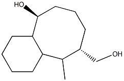 (6S,10S)-5-Methyl-6-(hydroxymethyl)dodecahydrobenzocycloocten-10-ol Struktur