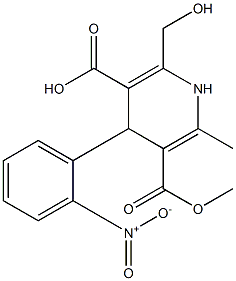 1,4-Dihydro-6-(hydroxymethyl)-2-methyl-4-(2-nitrophenyl)-3,5-pyridinedicarboxylic acid hydrogen 3-methyl ester Struktur