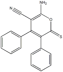 3,4-Diphenyl-2-thioxo-6-amino-2H-pyran-5-carbonitrile Struktur