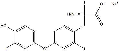 (R)-2-Amino-3-[4-(4-hydroxy-3-iodophenoxy)-2-iodophenyl]-2-iodopropanoic acid sodium salt Struktur