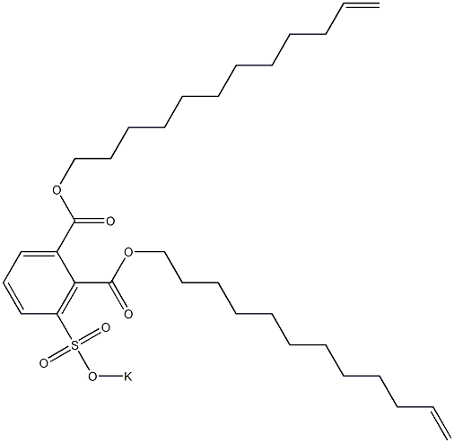 3-(Potassiosulfo)phthalic acid di(11-dodecenyl) ester Struktur