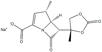 (4S,5S,6R)-4-Methyl-6-[(4R)-4-methyl-2-oxo-1,3-dioxolan-4-yl]-7-oxo-1-azabicyclo[3.2.0]hept-2-ene-2-carboxylic acid sodium salt Struktur