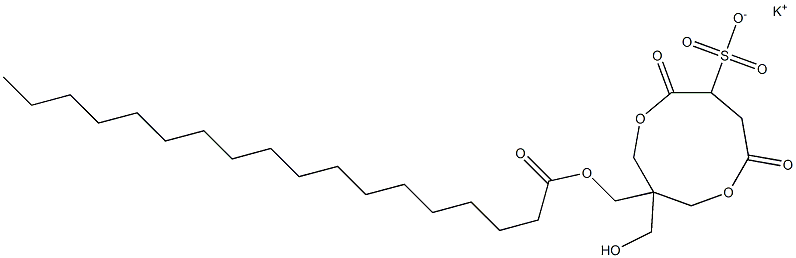 1-(Stearoyloxymethyl)-1-(hydroxymethyl)-4,7-dioxo-3,8-dioxacyclononane-6-sulfonic acid potassium salt Struktur