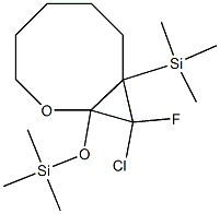 9-Chloro-9-fluoro-8-trimethylsilyl-1-(trimethylsilyloxy)-2-oxabicyclo[6.1.0]nonane Struktur