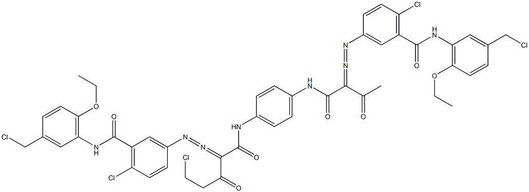 3,3'-[2-(Chloromethyl)-1,4-phenylenebis[iminocarbonyl(acetylmethylene)azo]]bis[N-[3-(chloromethyl)-6-ethoxyphenyl]-6-chlorobenzamide] Struktur