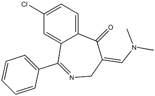 8-Chloro-1-phenyl-3,4-dihydro-4-(dimethylaminomethylene)-5H-2-benzazepin-5-one Struktur