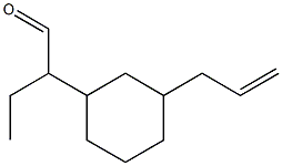 2-[3-(2-Propenyl)cyclohexyl]butanal Struktur