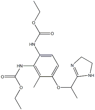 2-[1-(3,4-Di(ethoxycarbonylamino)-2-methylphenoxy)ethyl]-2-imidazoline Struktur