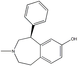 (5S)-2,3,4,5-Tetrahydro-3-methyl-5-phenyl-1H-3-benzazepin-7-ol Struktur