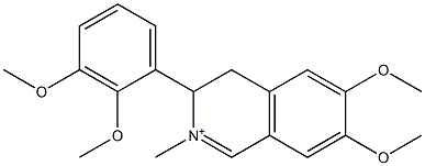 3,4-Dihydro-2-methyl-6,7-dimethoxy-3-(2,3-dimethoxyphenyl)isoquinolinium Struktur